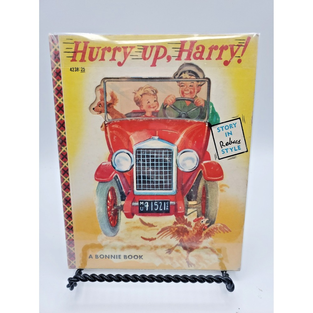 "Hurry Up, Harry!" Bonnie Book #4238 Rebus Style VINTAGE 1954 1st Ed
